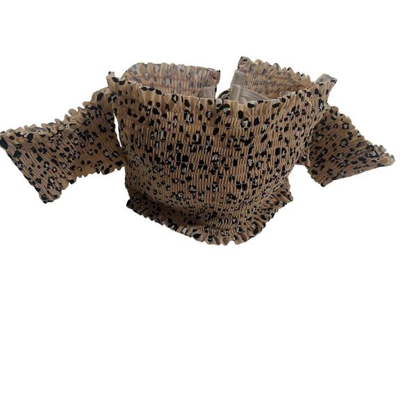 Xhilaration Women's Sz S Crop Top Leopard Print Corset Lace up Back Built-In Bra - Picture 5 of 5